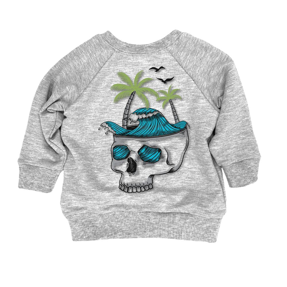 Skull Surfing Sweatshirt Sweatshirt Made in Canada Bamboo Baby and Kids Clothing