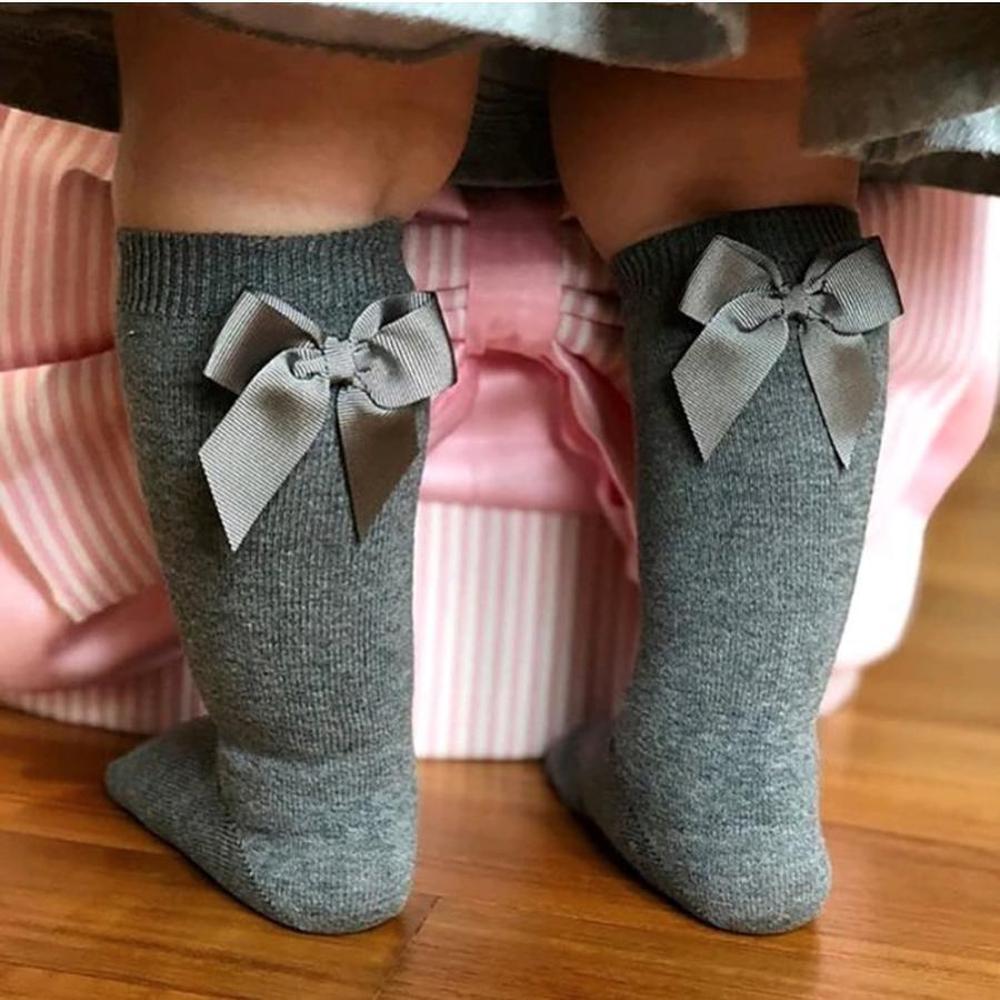 Bow Knee High Socks Socks Made in Canada Bamboo Baby and Kids Clothing