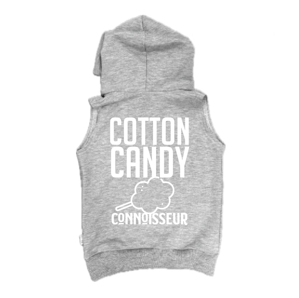 Cotton Candy Connoisseur Sleeveless Hoodie Sleeveless Hoodie Made in Canada Bamboo Baby and Kids Clothing