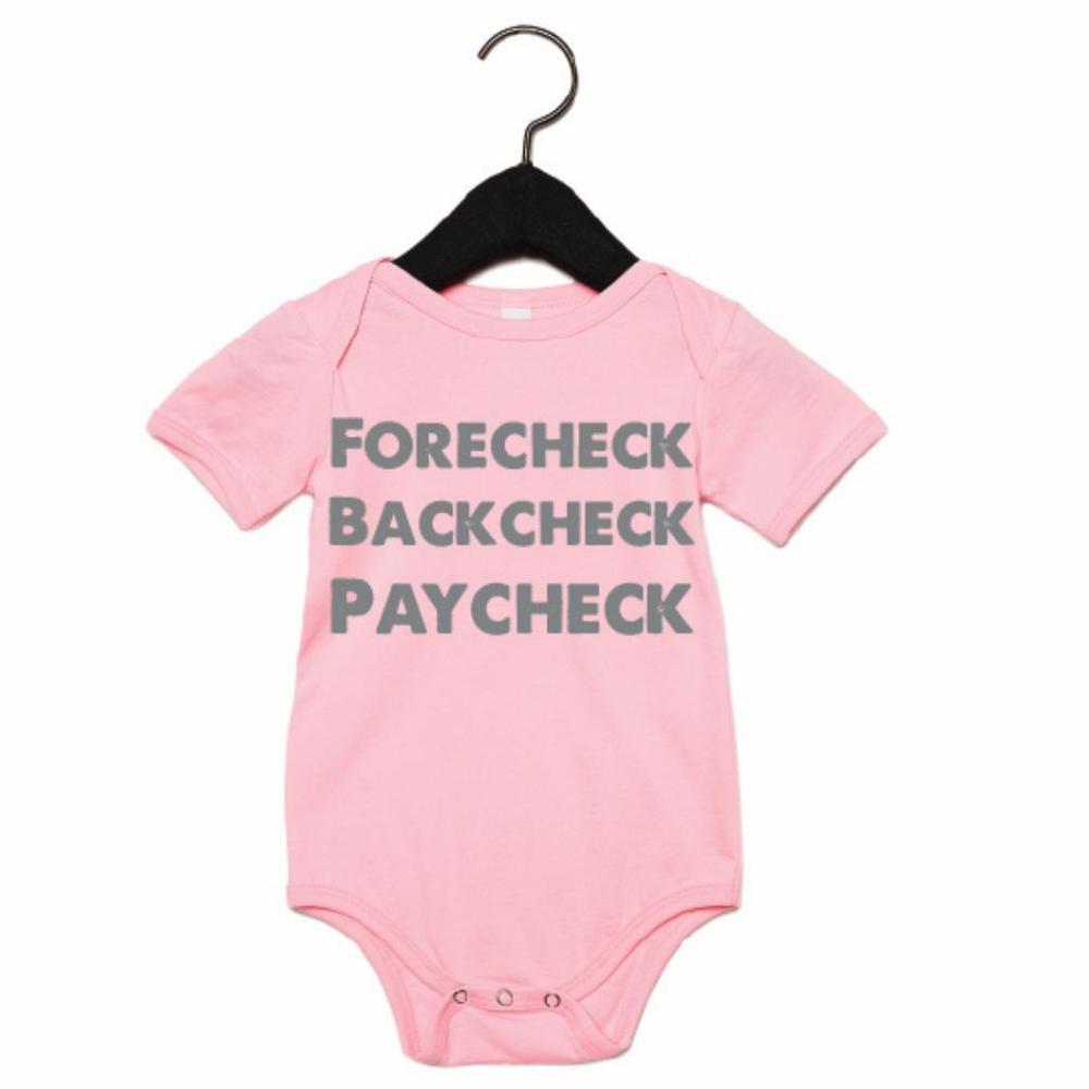 Forecheck Backcheck Paycheck© Tee Tee Made in Canada Bamboo Baby and Kids Clothing