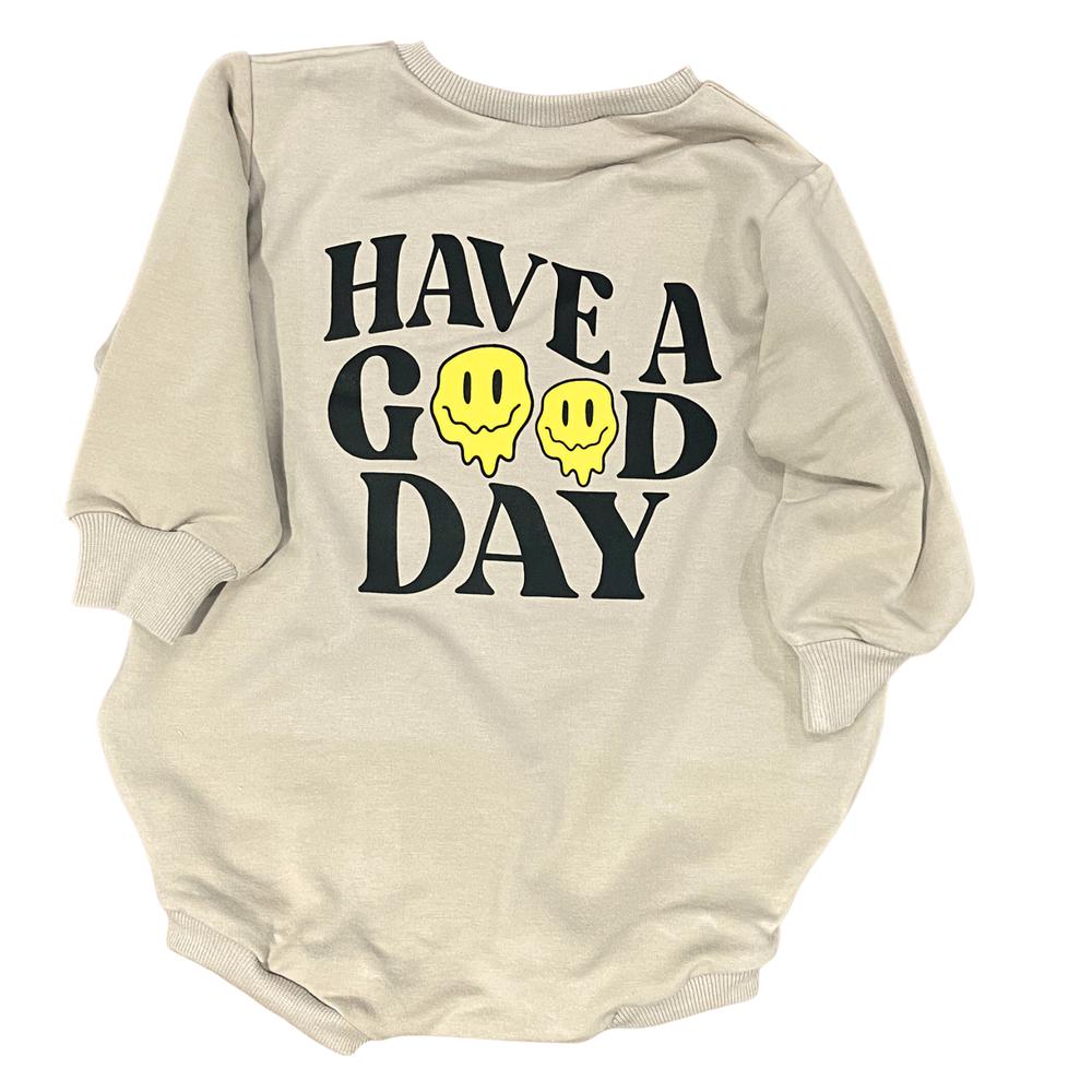 Have a Good Day Bubble Romper Bubble Romper Made in Canada Bamboo Baby and Kids Clothing