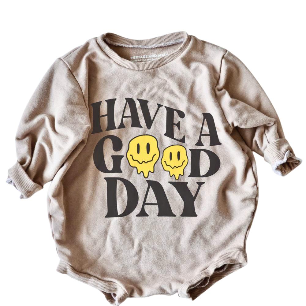 Have a Good Day Bubble Romper Bubble Romper Made in Canada Bamboo Baby and Kids Clothing