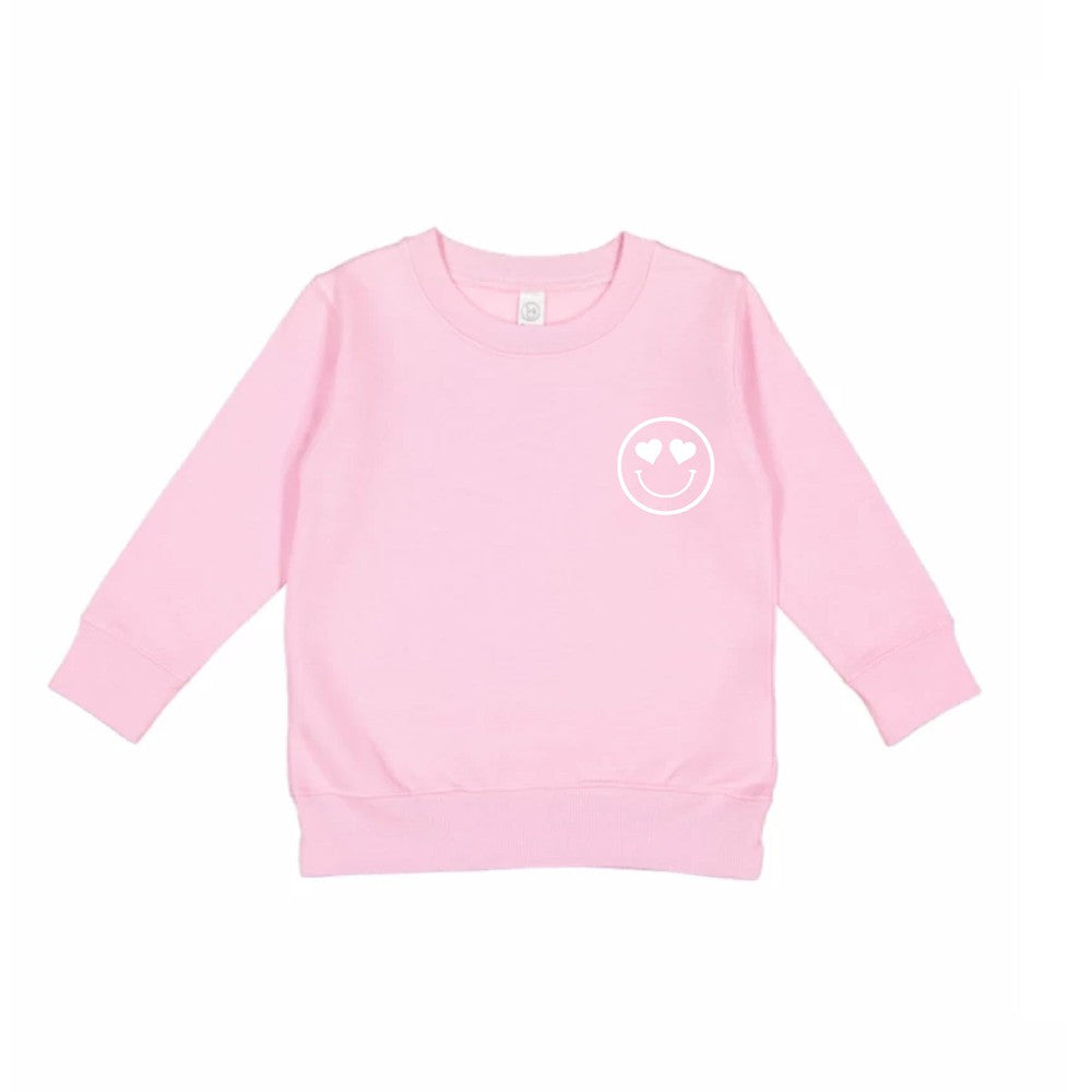 Heart Smiley Face Sweatshirt Sweatshirt Made in Canada Bamboo Baby and Kids Clothing