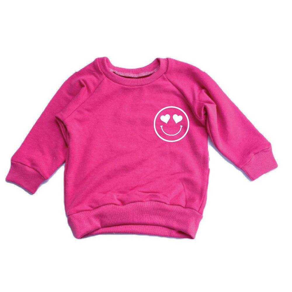 Heart Smiley Face Sweatshirt Sweatshirt Made in Canada Bamboo Baby and Kids Clothing