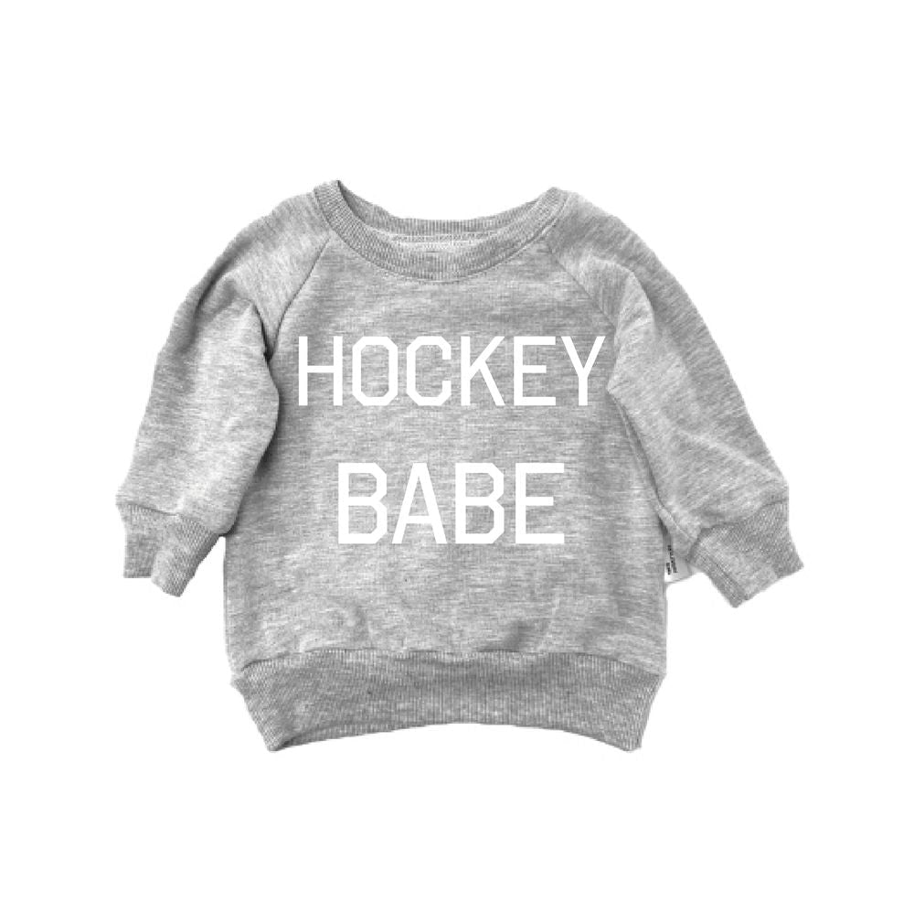 Hockey Babe Sweatshirt Sweatshirt Made in Canada Bamboo Baby and Kids Clothing