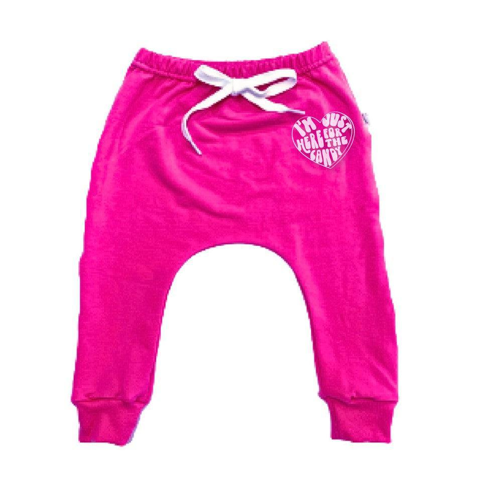 I'm Just Here For The Candy Joggers Joggers Made in Canada Bamboo Baby and Kids Clothing