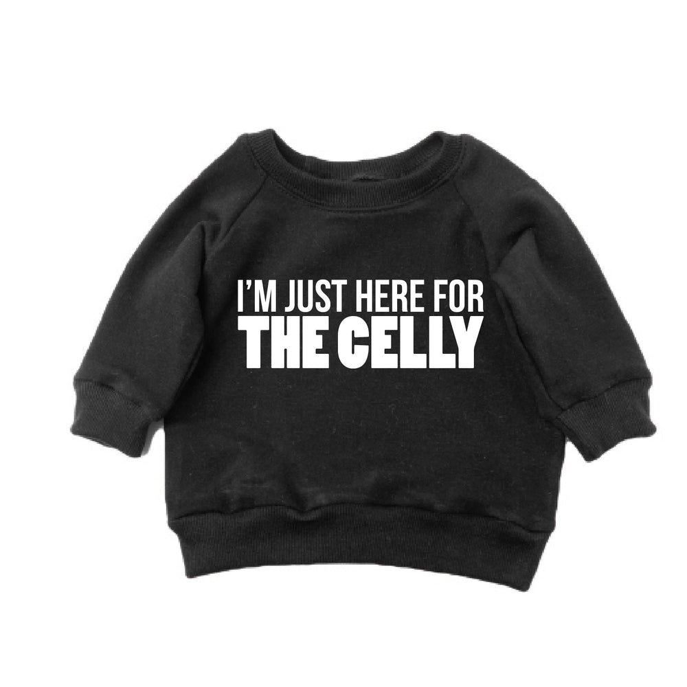 I'm Just Here For The Celly Sweatshirt Sweatshirt Made in Canada Bamboo Baby and Kids Clothing