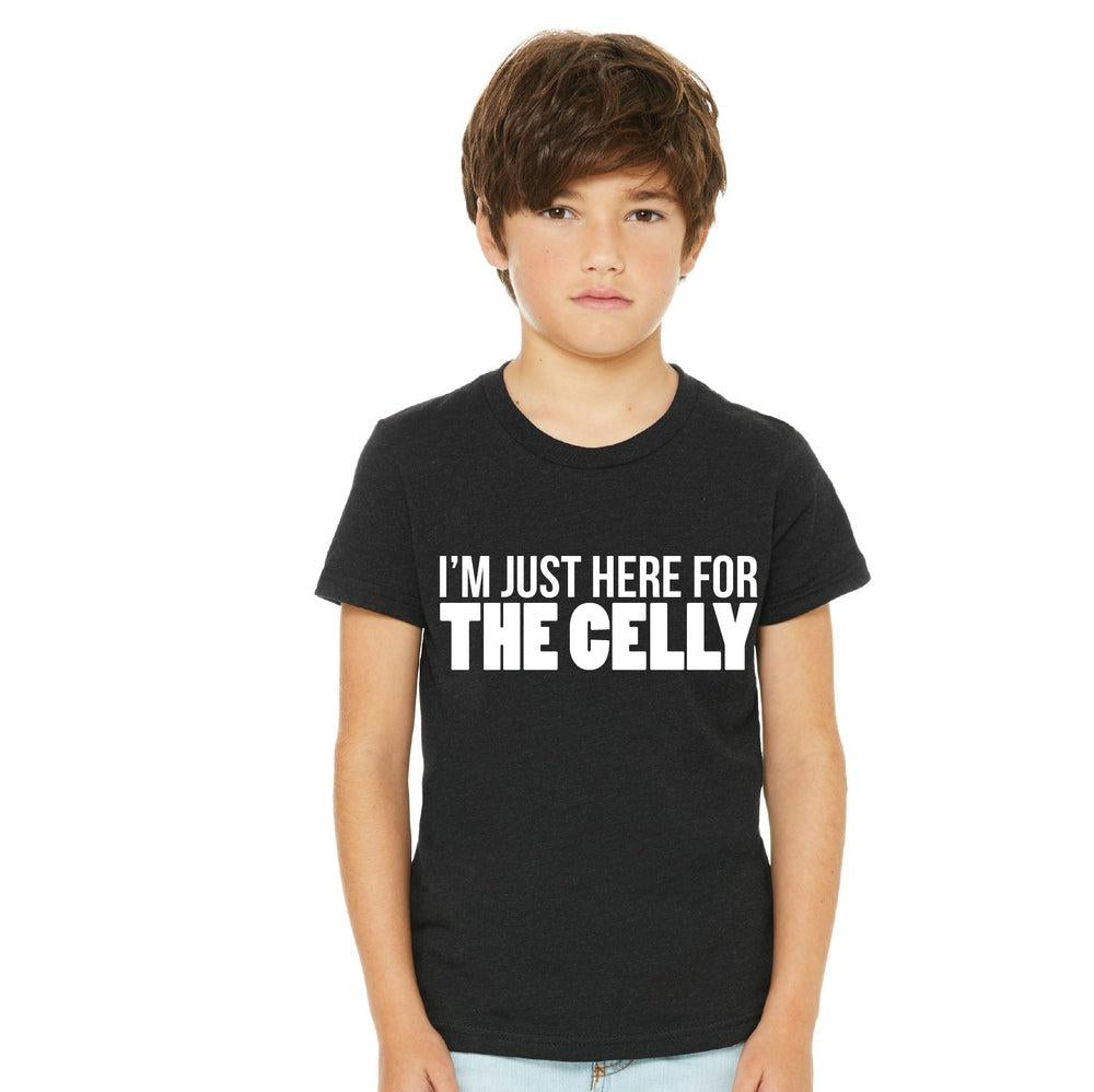 I'm Just Here For The Celly Tee Tee Made in Canada Bamboo Baby and Kids Clothing