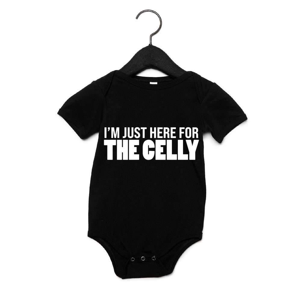 I'm Just Here For The Celly Tee Tee Made in Canada Bamboo Baby and Kids Clothing
