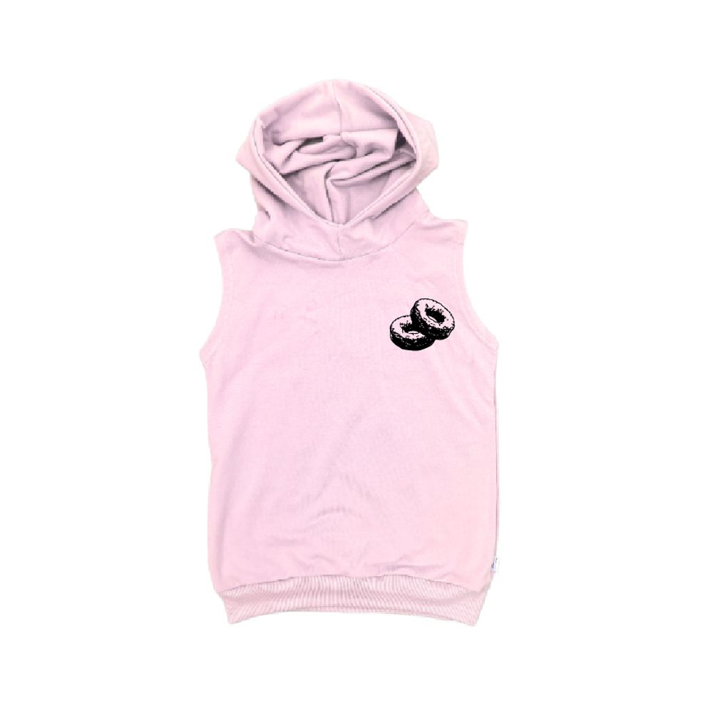 I'm Just Here For The Mini Donuts Sleeveless Hoodie Sleeveless Hoodie Made in Canada Bamboo Baby and Kids Clothing