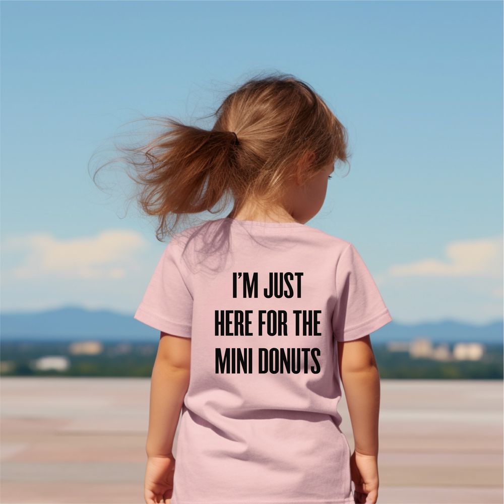 I’m Just Here For The Mini Donuts Tee Tee Made in Canada Bamboo Baby and Kids Clothing