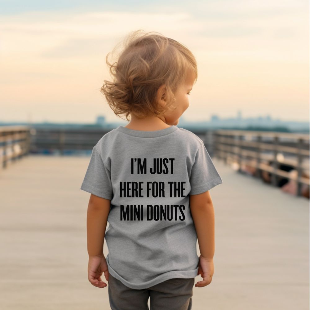I’m Just Here For The Mini Donuts Tee Tee Made in Canada Bamboo Baby and Kids Clothing