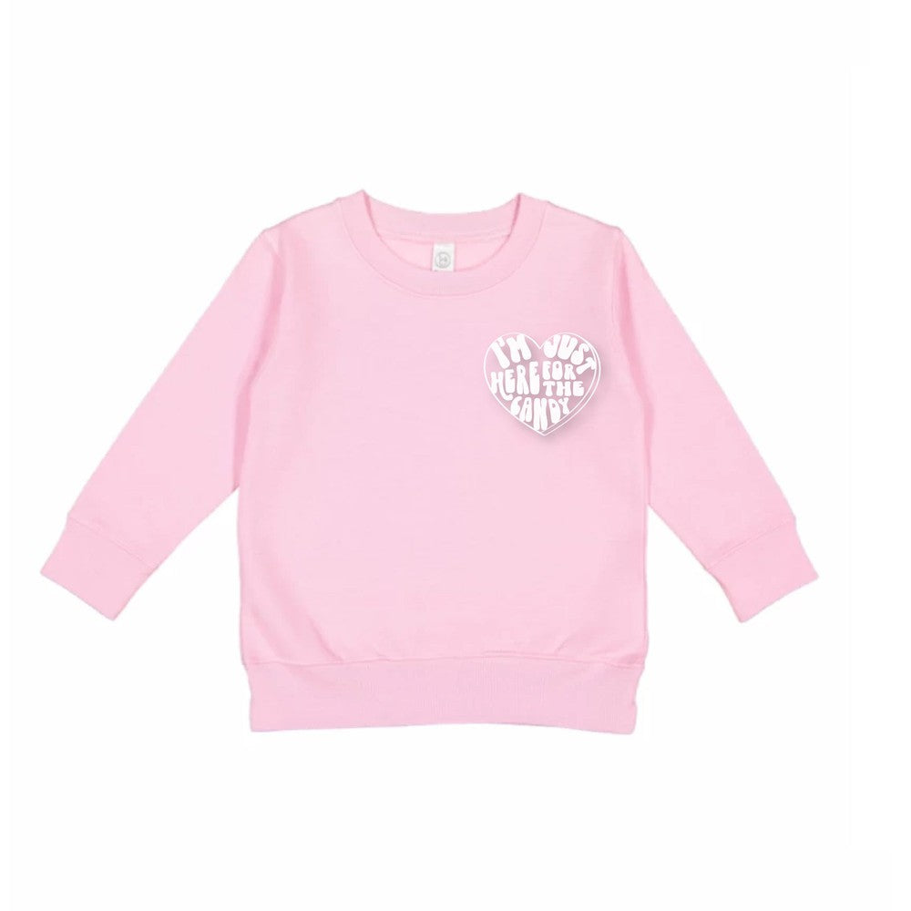 Just Here For The Candy Sweatshirt Sweatshirt Made in Canada Bamboo Baby and Kids Clothing