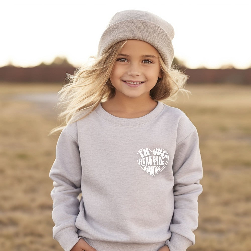 Just Here For The Candy Sweatshirt Sweatshirt Made in Canada Bamboo Baby and Kids Clothing