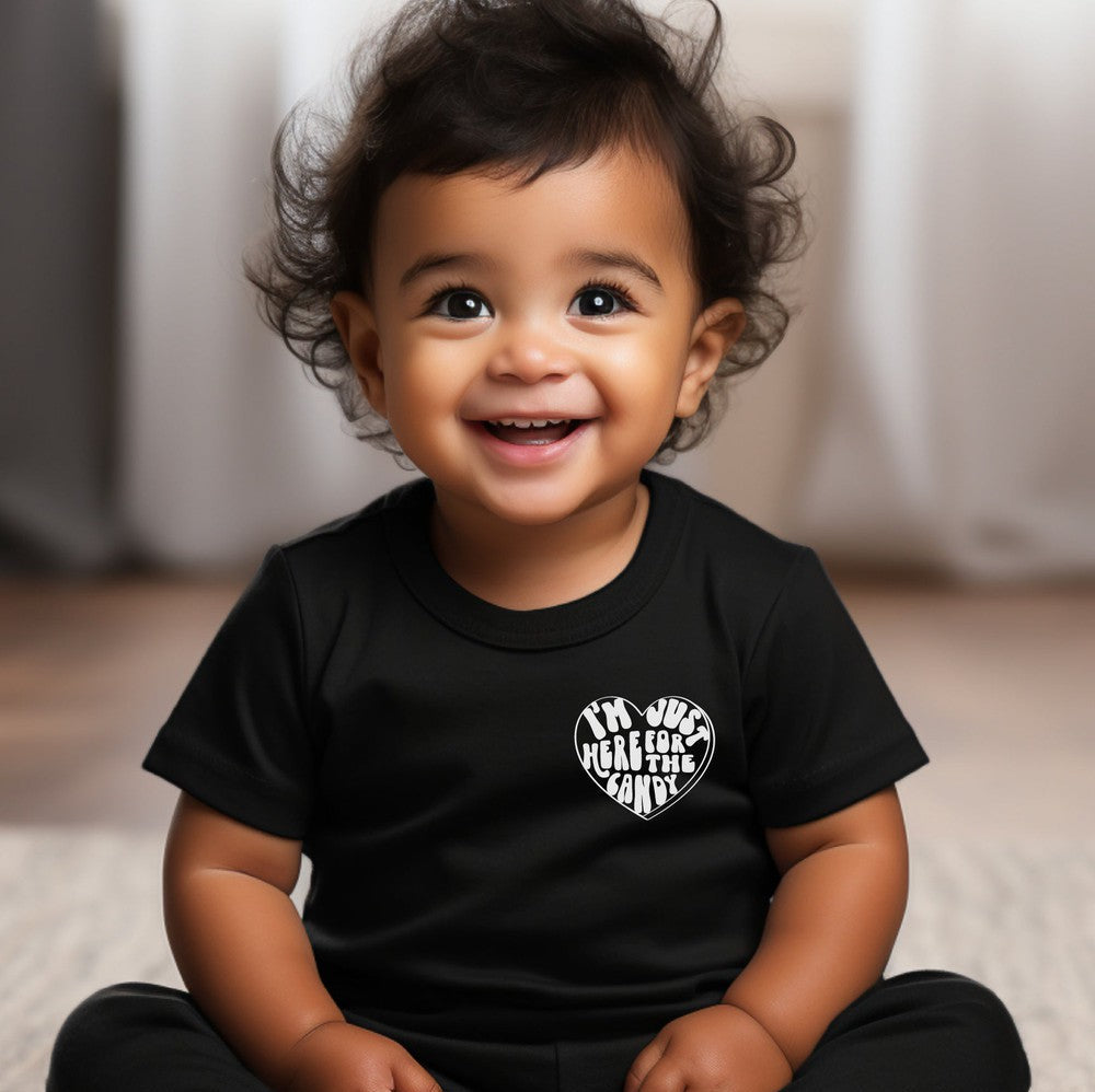 Just Here For The Candy Tee Tee Made in Canada Bamboo Baby and Kids Clothing