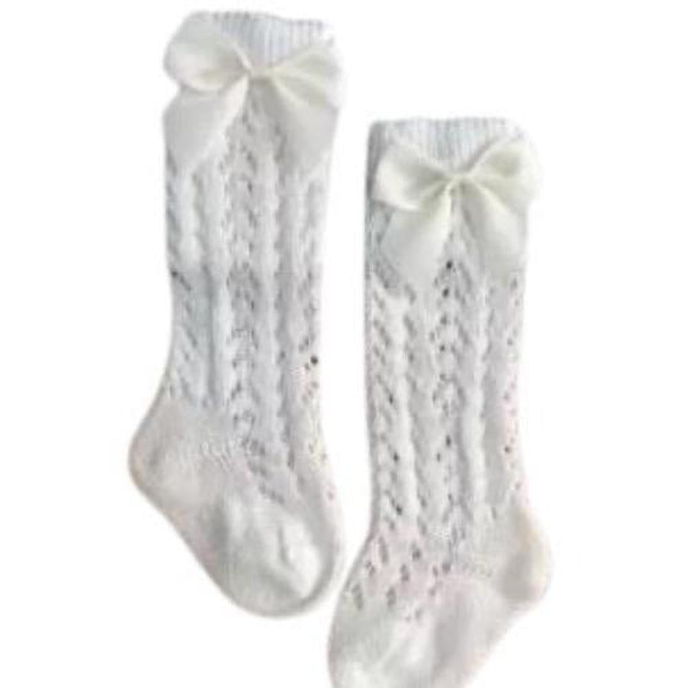Lace Bow Knee High Socks Socks Made in Canada Bamboo Baby and Kids Clothing