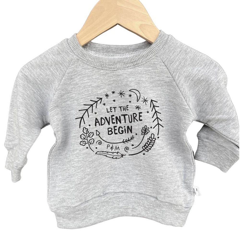 Let The Adventure Begin Sweatshirt Sweatshirt Made in Canada Bamboo Baby and Kids Clothing