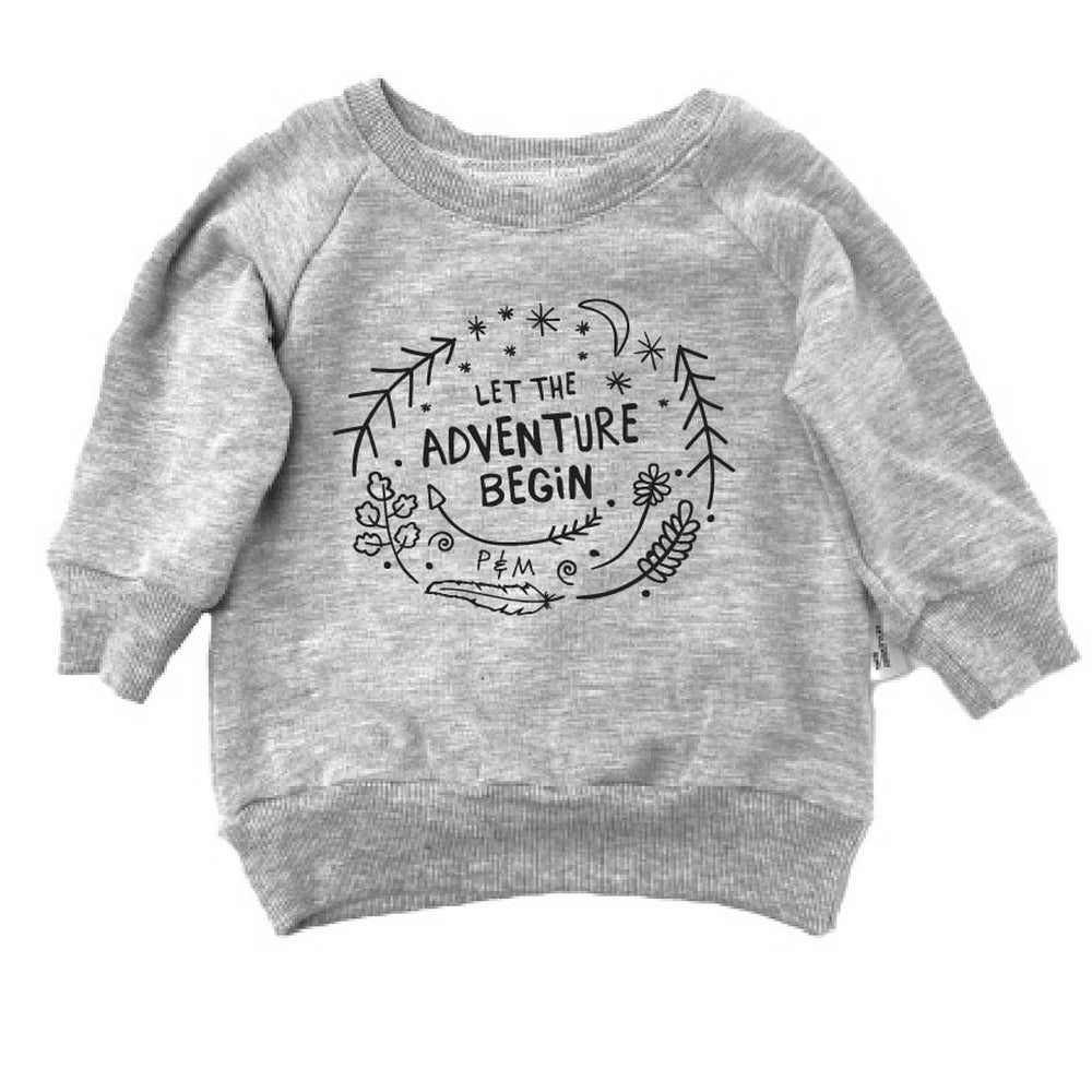Let The Adventure Begin Sweatshirt Sweatshirt Made in Canada Bamboo Baby and Kids Clothing