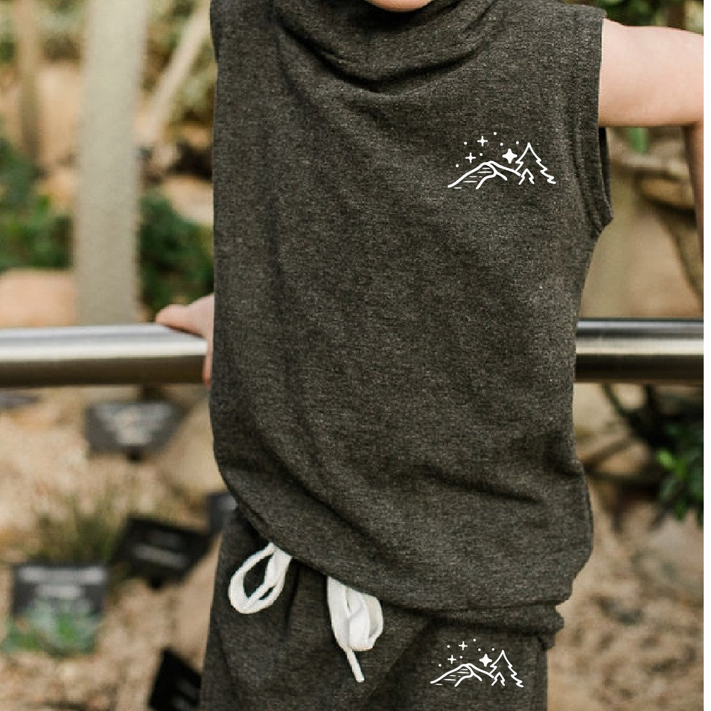 Let's Sleep Under The Stars Sleeveless Hoodie Sleeveless Hoodie Made in Canada Bamboo Baby and Kids Clothing