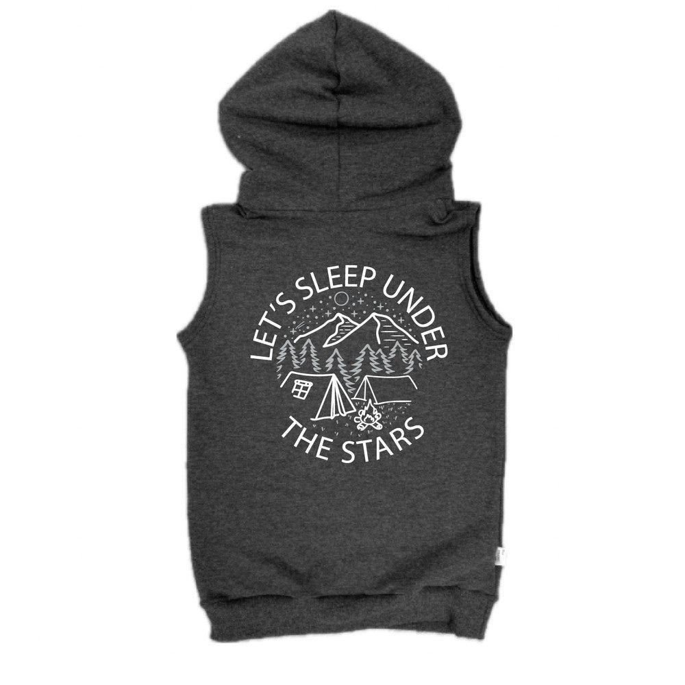 Let's Sleep Under The Stars Sleeveless Hoodie Sleeveless Hoodie Made in Canada Bamboo Baby and Kids Clothing