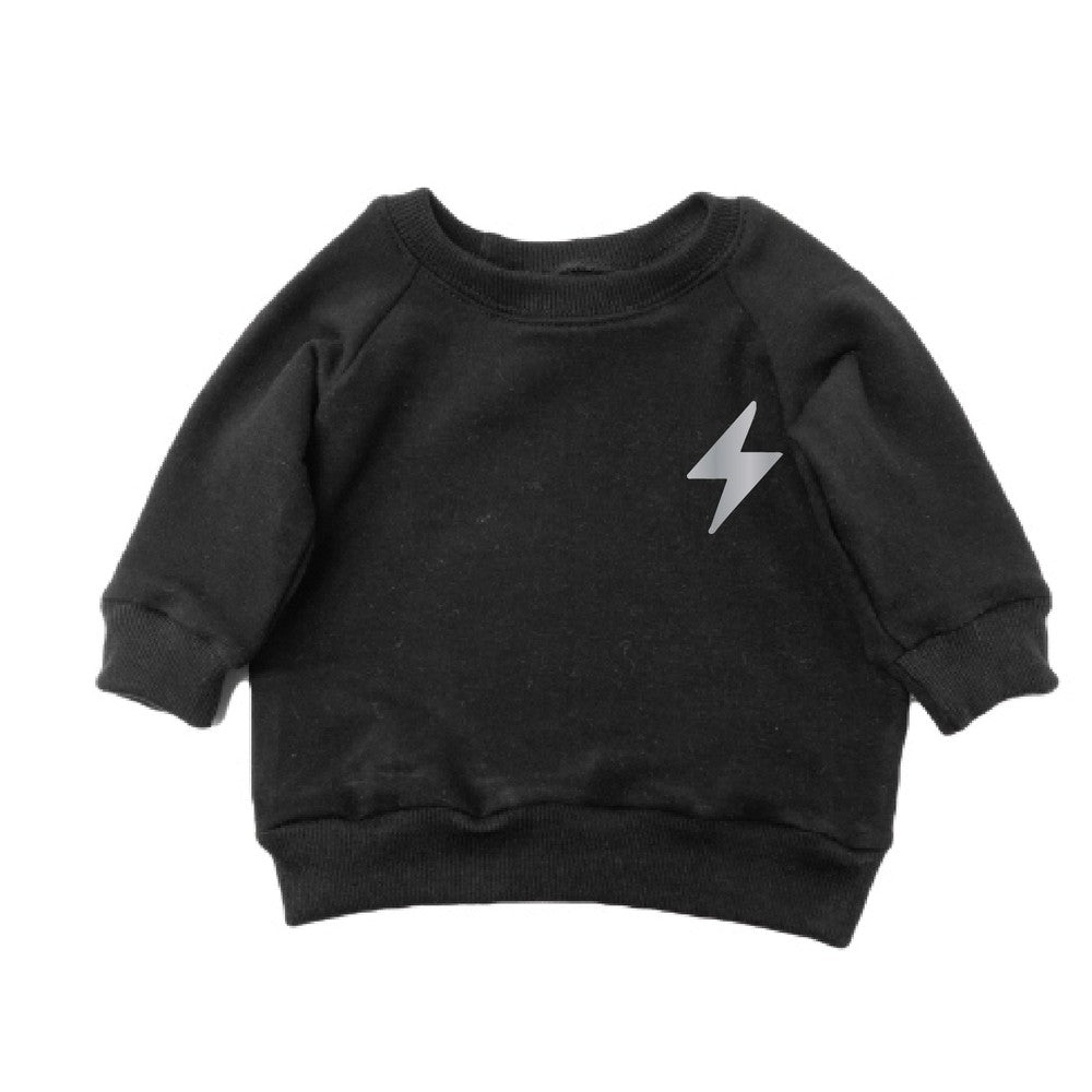 Lightning Smiley Face Sweatshirt Sweatshirt Made in Canada Bamboo Baby and Kids Clothing