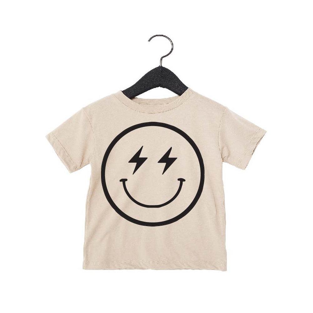 Lightning Smiley Face Tee Tee Made in Canada Bamboo Baby and Kids Clothing