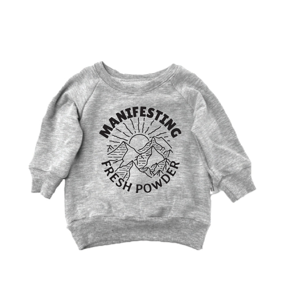 Manifesting Fresh Powder Sweatshirt Sweatshirt Made in Canada Bamboo Baby and Kids Clothing