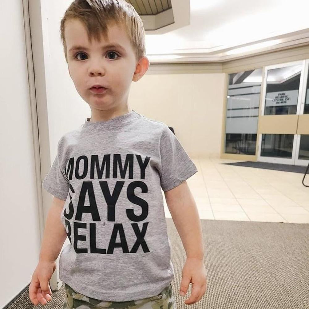 Mommy Says Relax Tee Tee Made in Canada Bamboo Baby and Kids Clothing