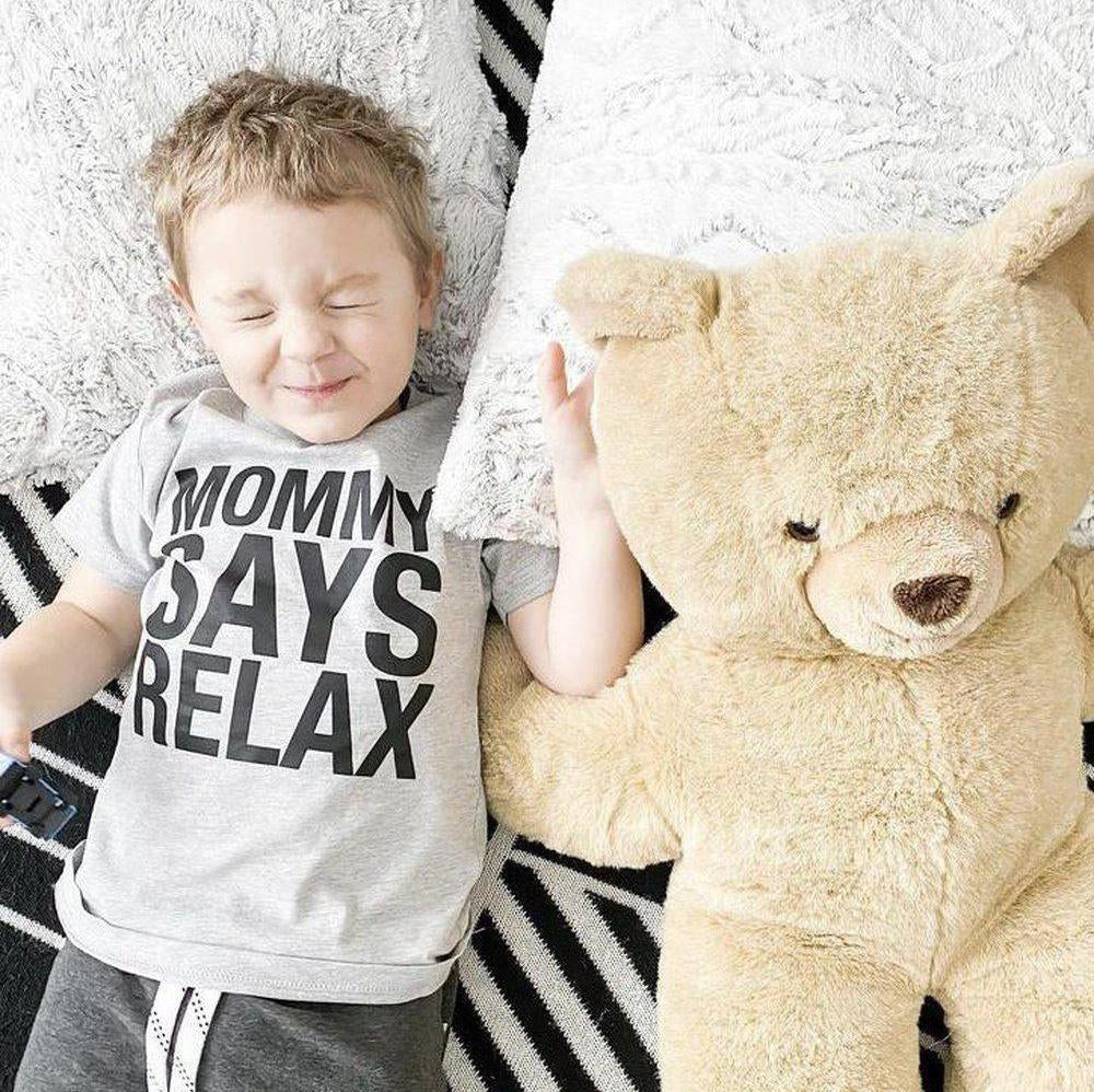 Mommy Says Relax Tee Tee Made in Canada Bamboo Baby and Kids Clothing