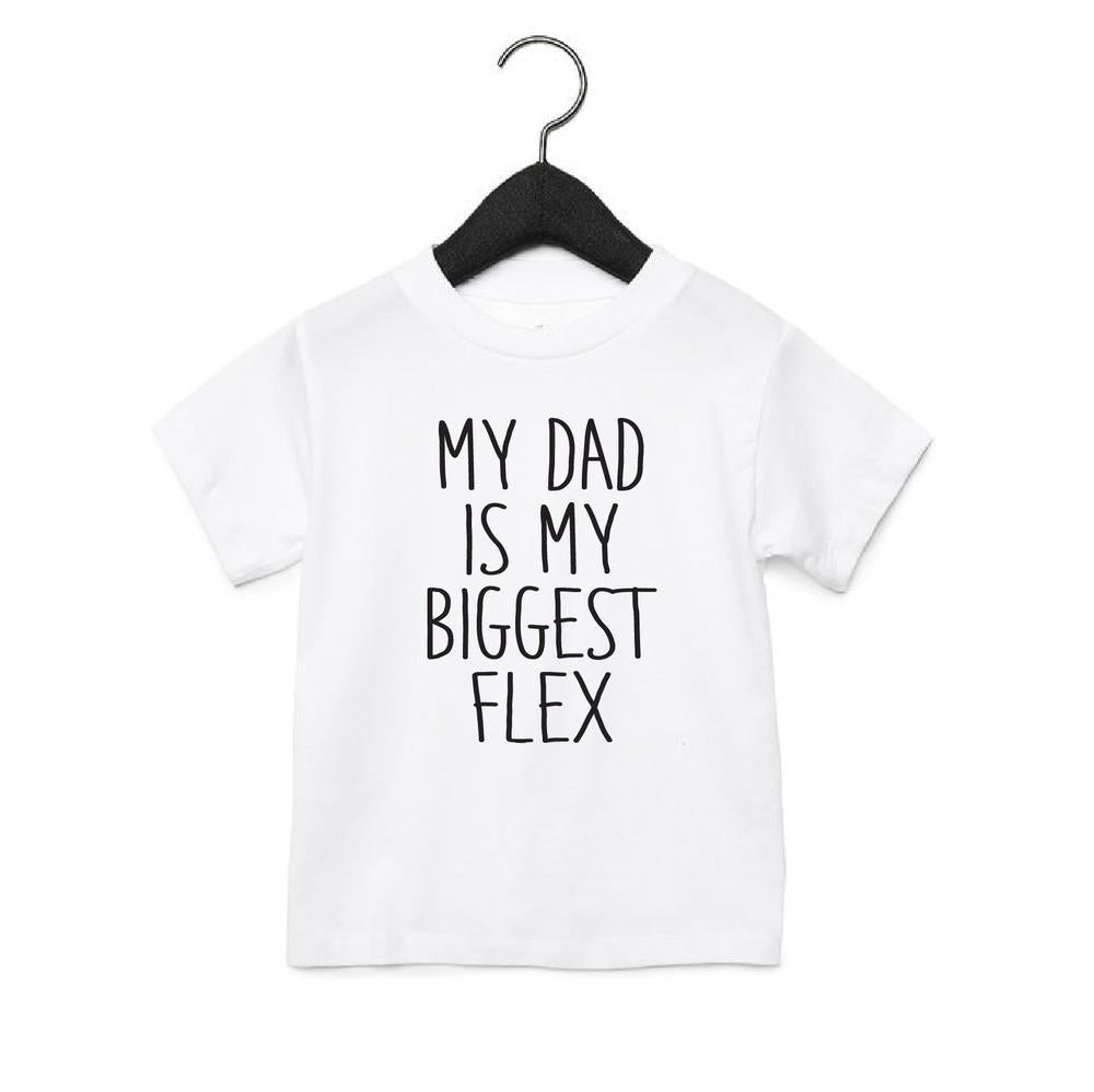 My Dad Is My Biggest Flex Tee Unisex Tee Made in Canada Bamboo Baby and Kids Clothing