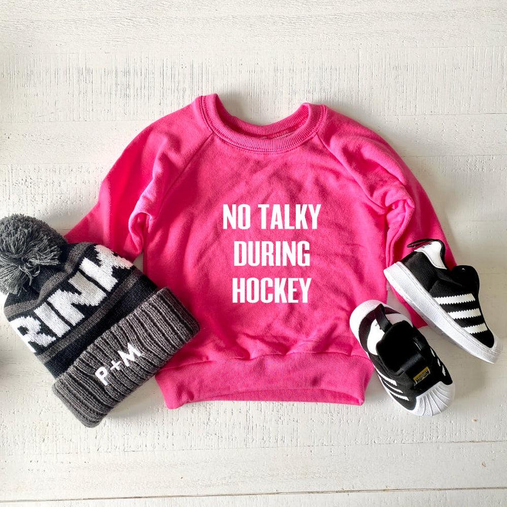 No Talky During Hockey® Sweatshirt-Portage and Main-Trendy Kids Clothes by Portage and Main