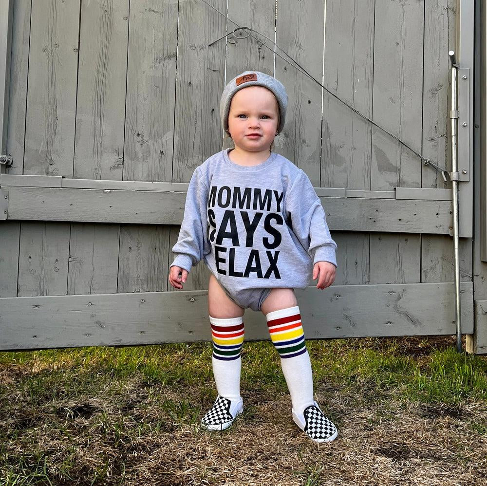 Rainbow Knee High Socks Socks Made in Canada Bamboo Baby and Kids Clothing