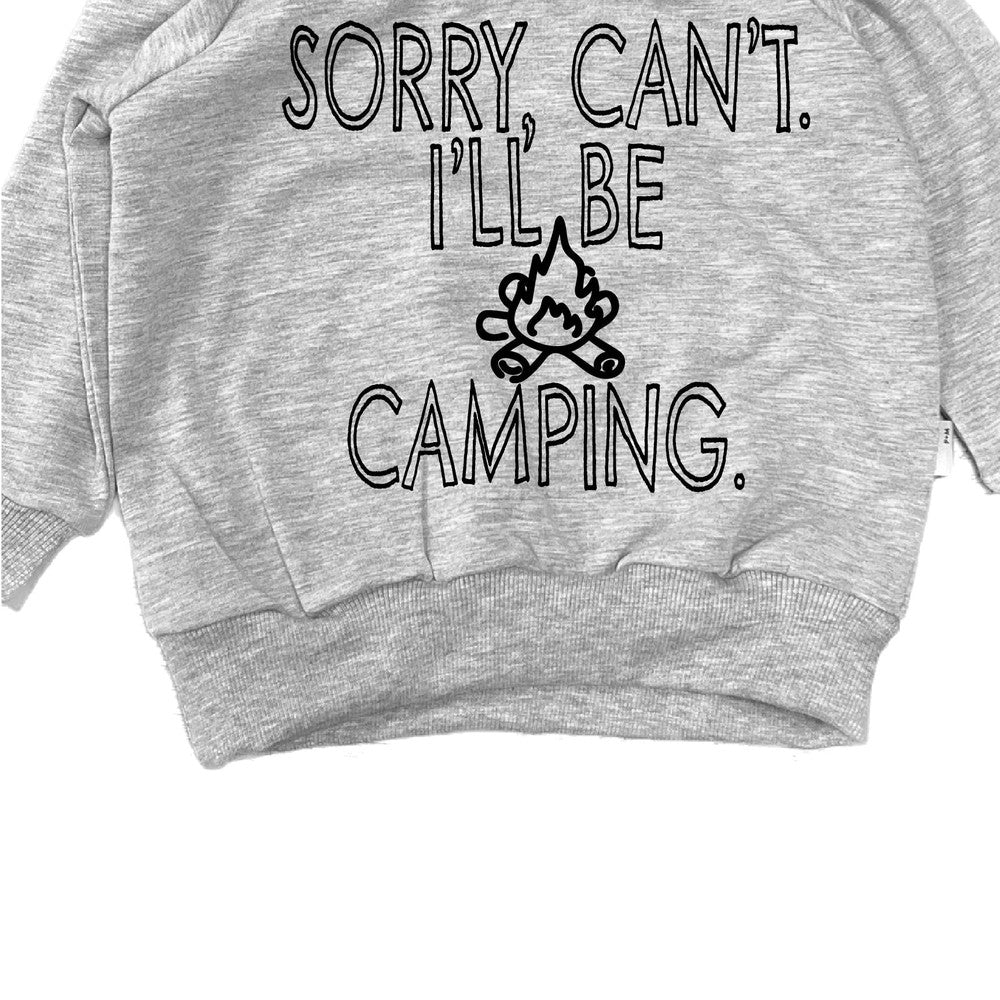 Sorry, Can't. I'll Be Camping Hoodie Hoodie Made in Canada Bamboo Baby and Kids Clothing
