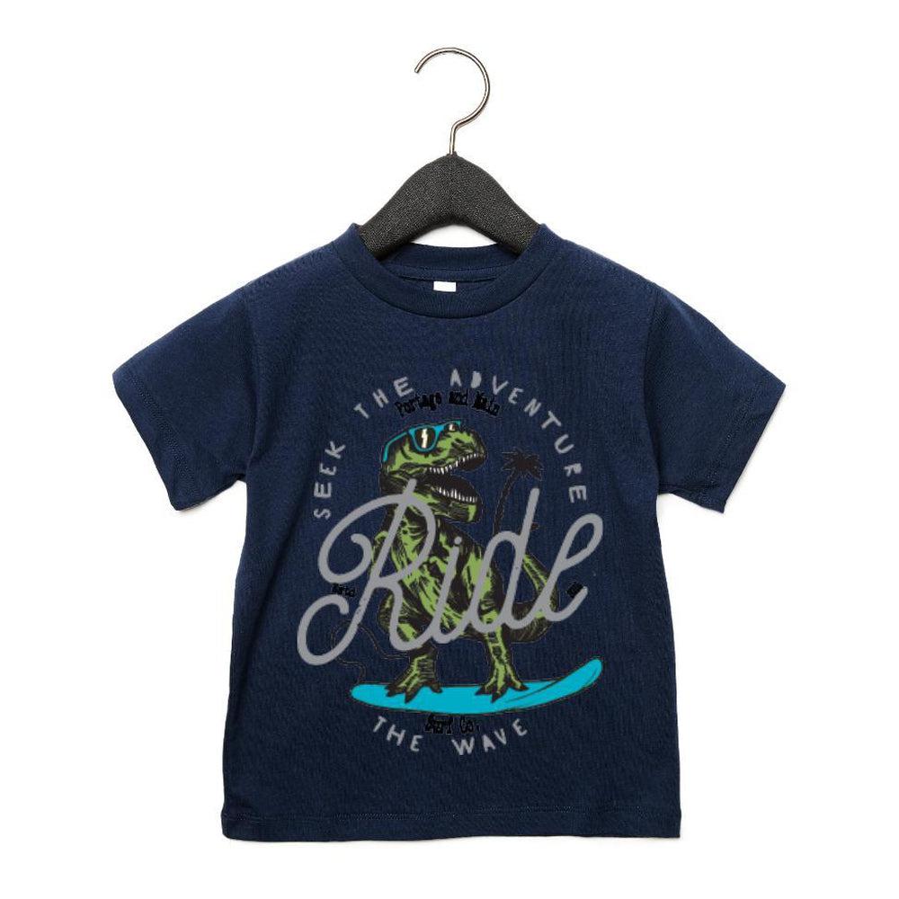 Surfing Dinosaur Tee-Portage and Main-Trendy Kids Clothes by Portage and Main