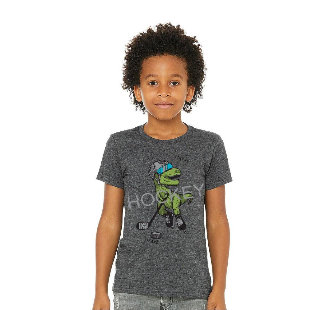 T-Rex Hockey Tee Tee Made in Canada Bamboo Baby and Kids Clothing