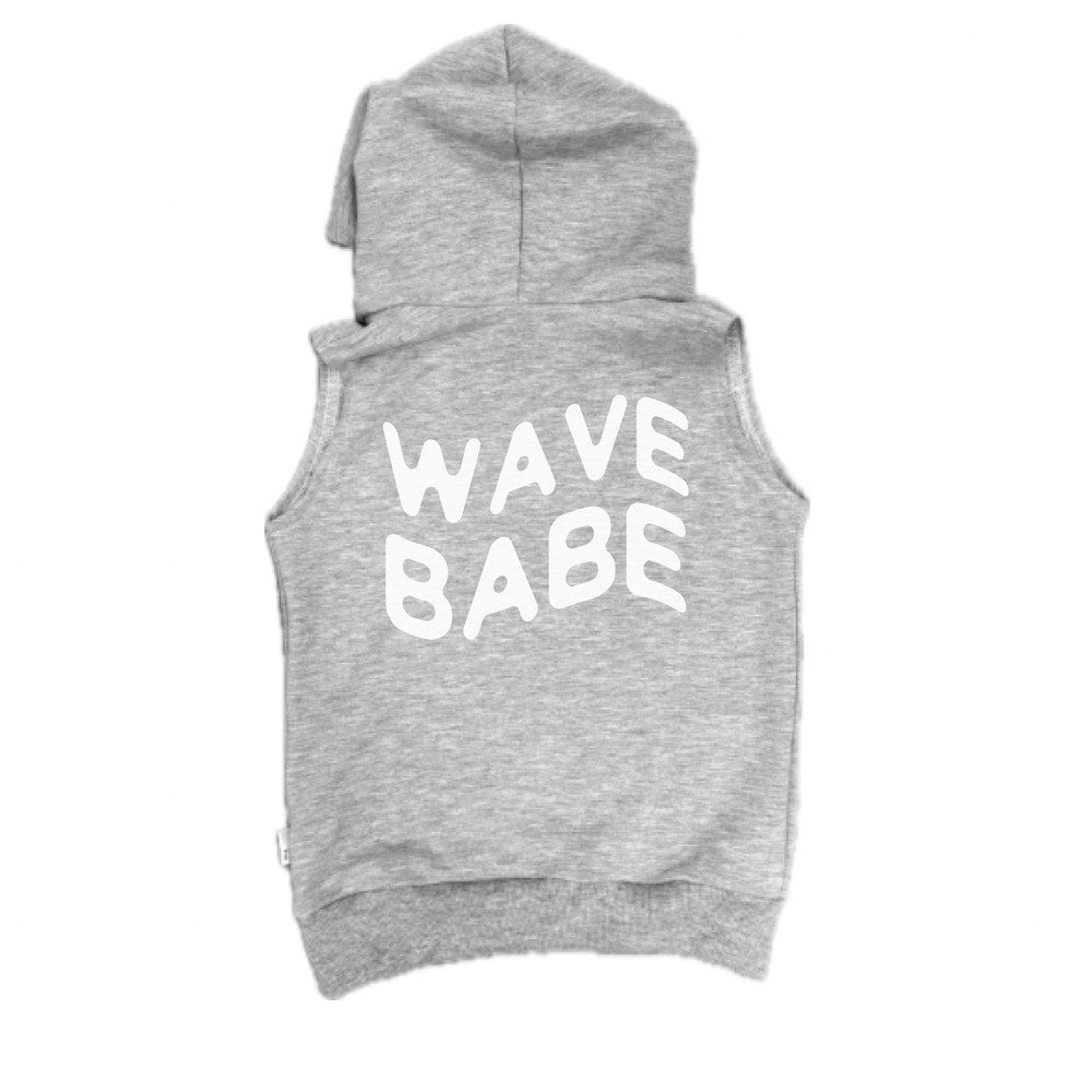 Wave Babe Sleeveless Hoodie Sleeveless Hoodie Made in Canada Bamboo Baby and Kids Clothing