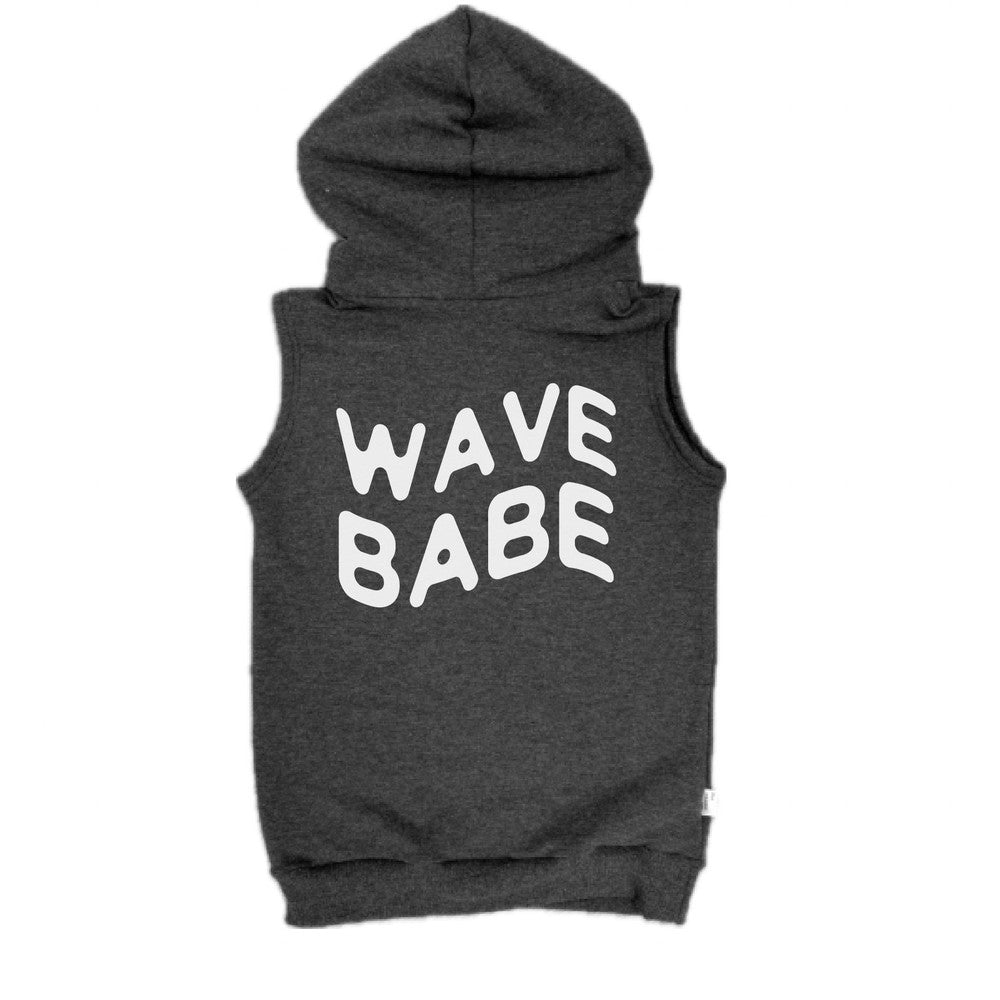 Wave Babe Sleeveless Hoodie Sleeveless Hoodie Made in Canada Bamboo Baby and Kids Clothing