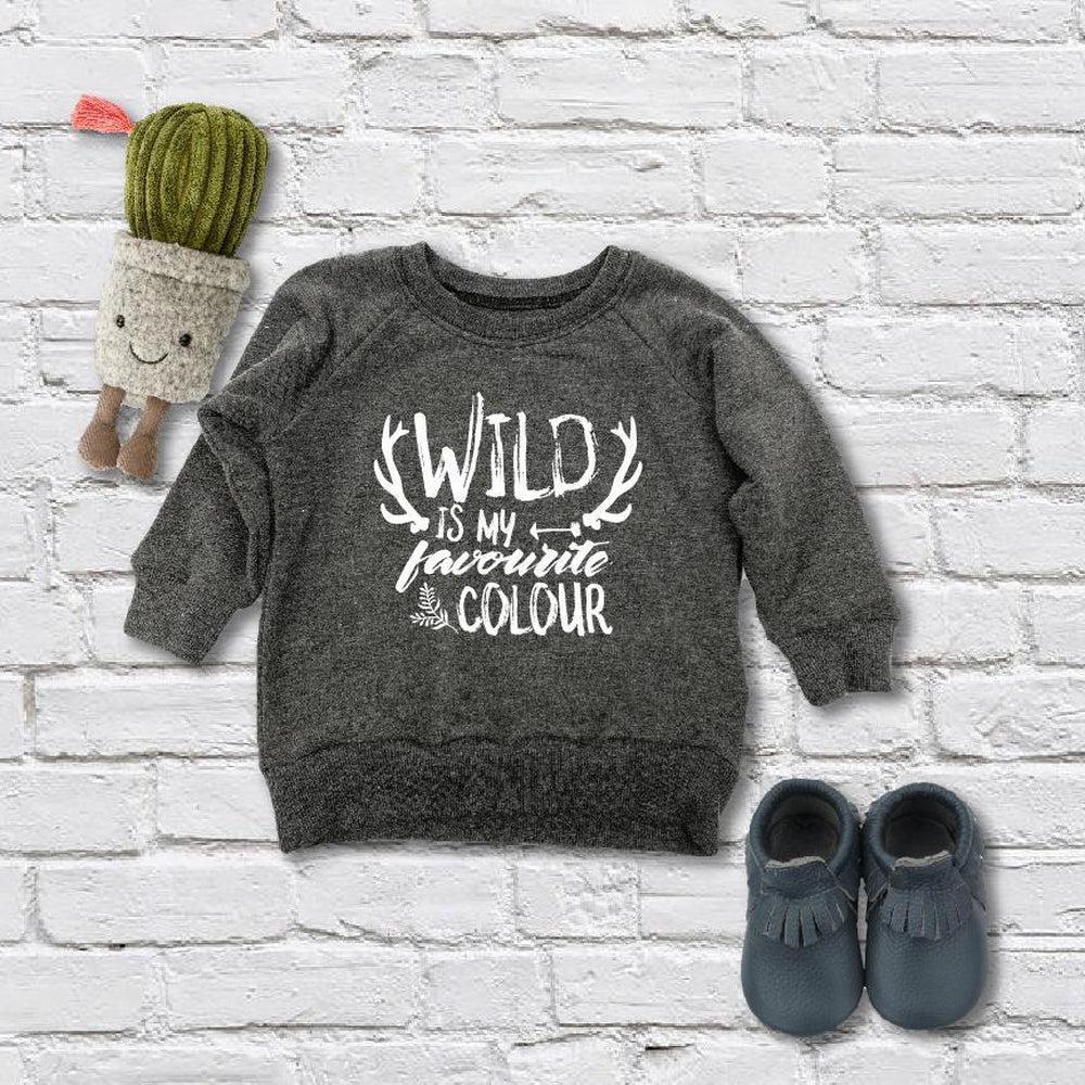 Wild is My Favourite Colour™ Sweatshirt Sweatshirt Made in Canada Bamboo Baby and Kids Clothing