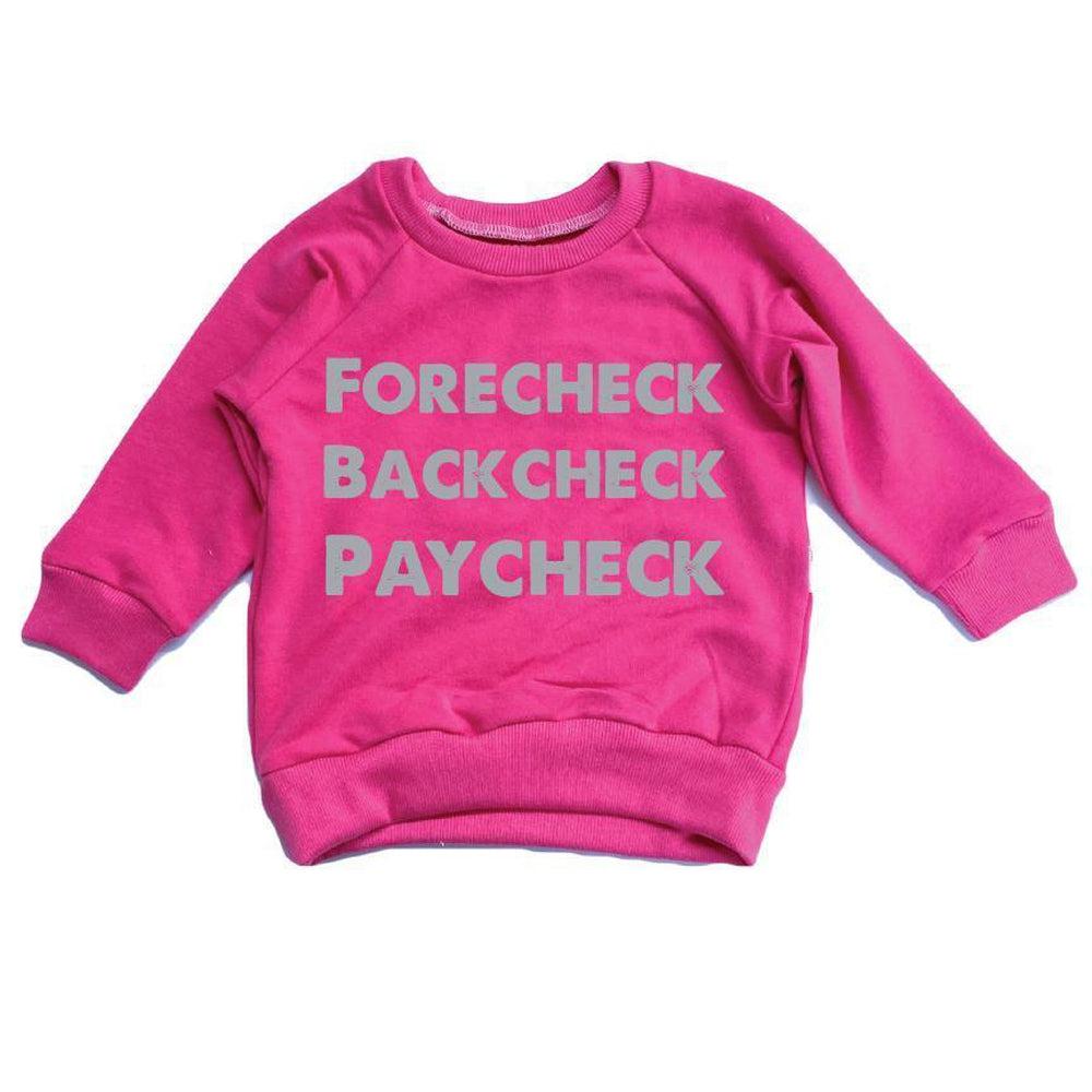 Forecheck Backcheck Paycheck© Sweatshirt-Portage and Main-Trendy Kids Clothes by Portage and Main